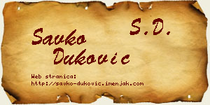 Savko Duković vizit kartica